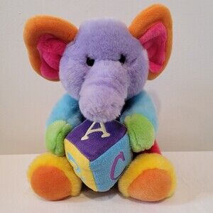 Aurora Baby Elephant Plush Color Block sings ABC's Musical Stuffed Animal Toy